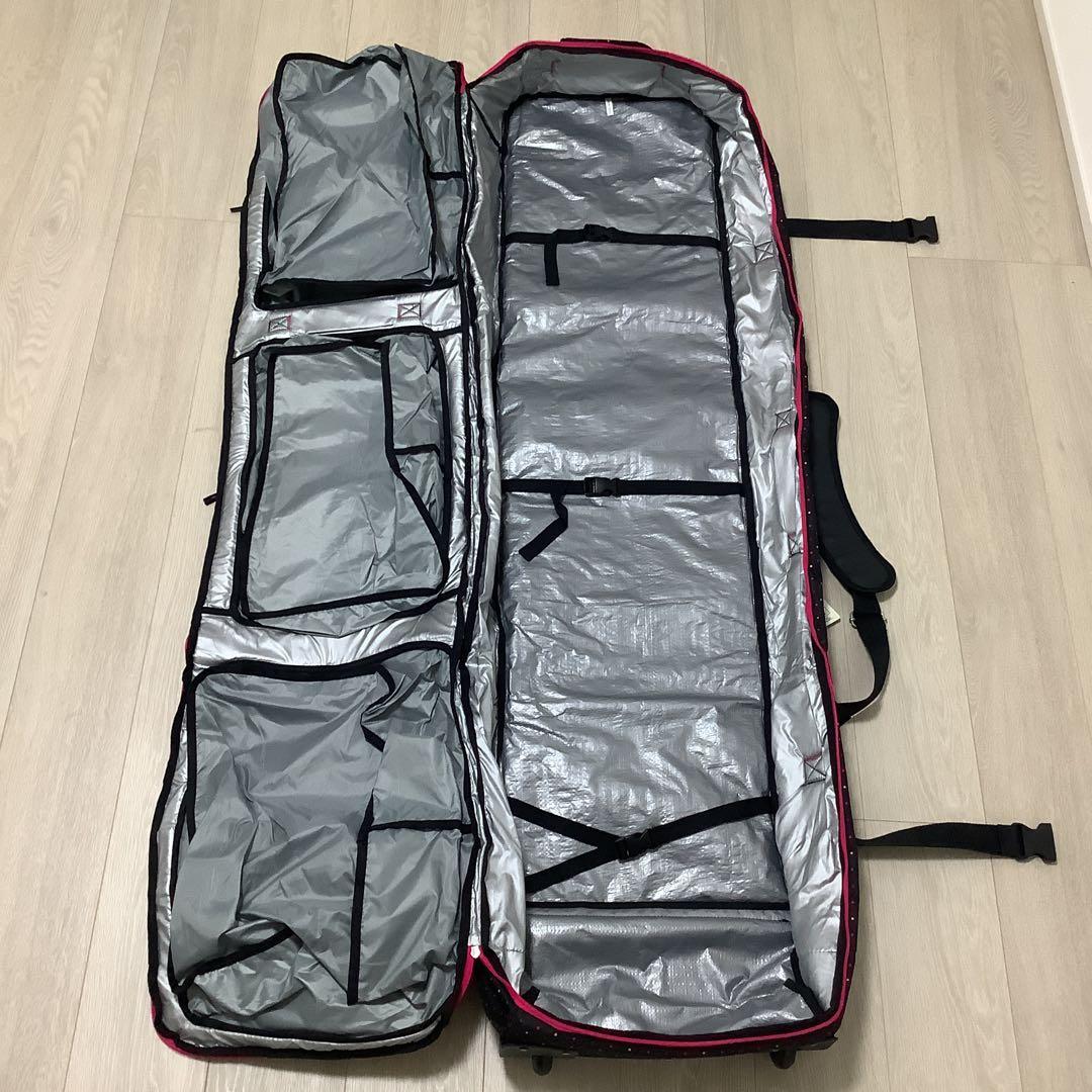 093VAXPOT ドット柄ウィーリー スノーボードバッグキャスター150