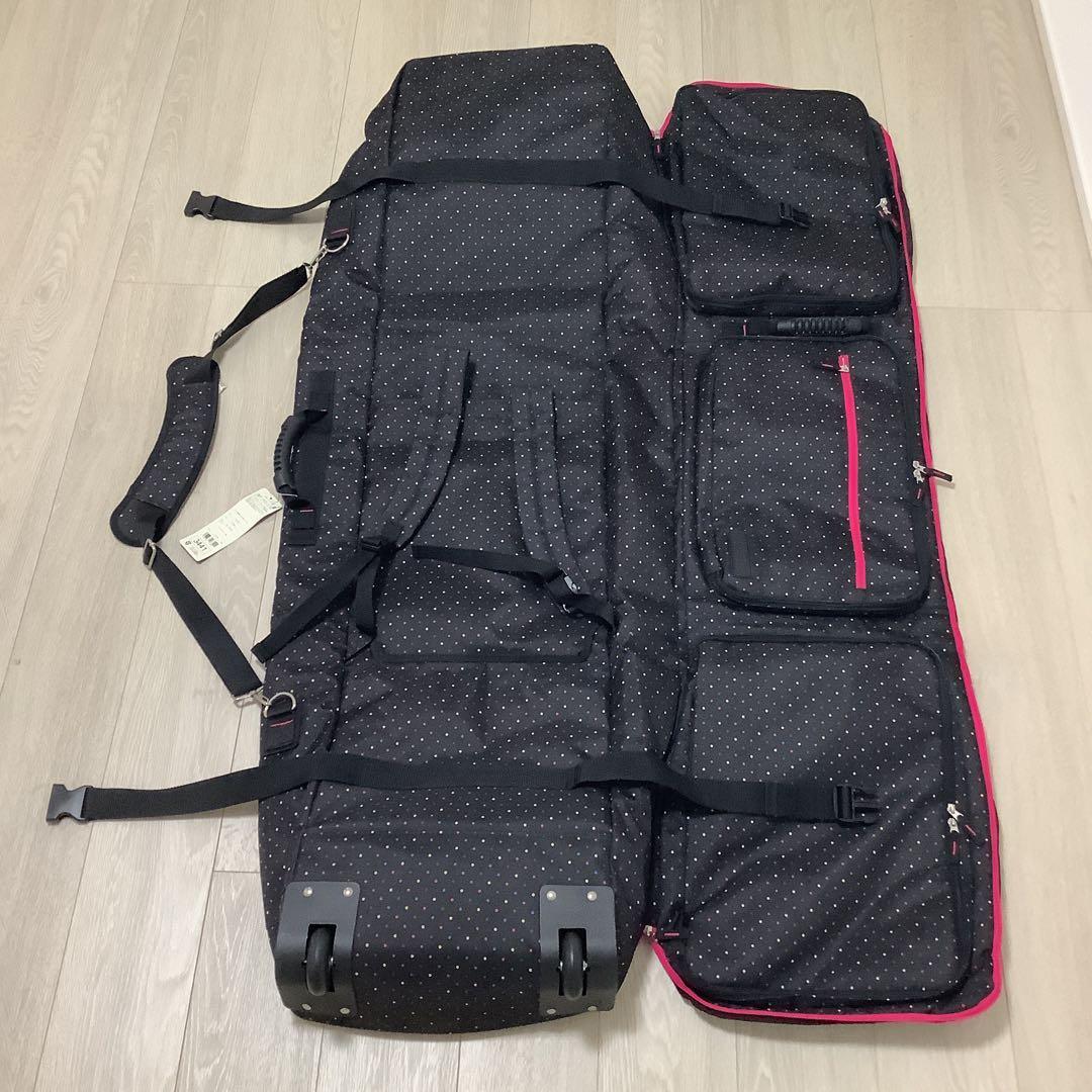 093VAXPOT ドット柄ウィーリー スノーボードバッグキャスター150