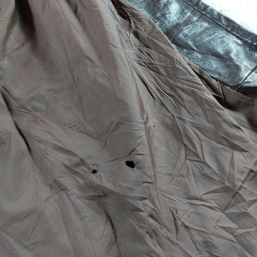 希少 スーパーロング丈 本革レザー トレンチコート ベルト ヴィンテージ