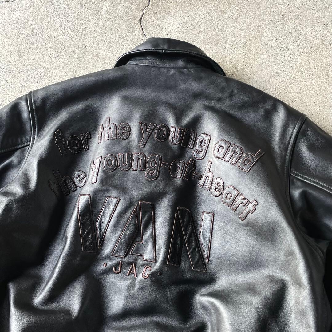 VAN JACKET レザージャケット 馬革 本革 ブラック L