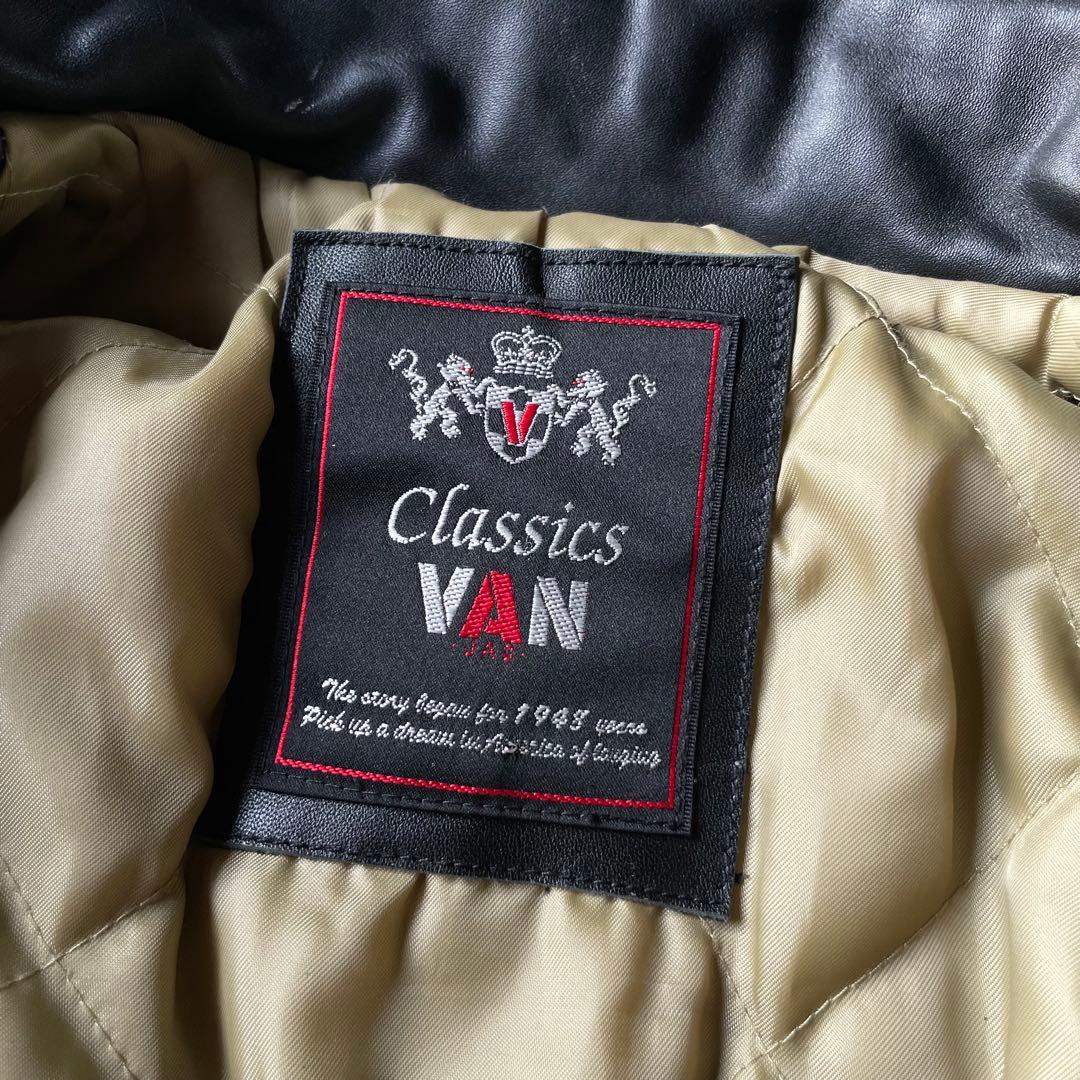 VAN JACKET レザージャケット 馬革 本革 ブラック L