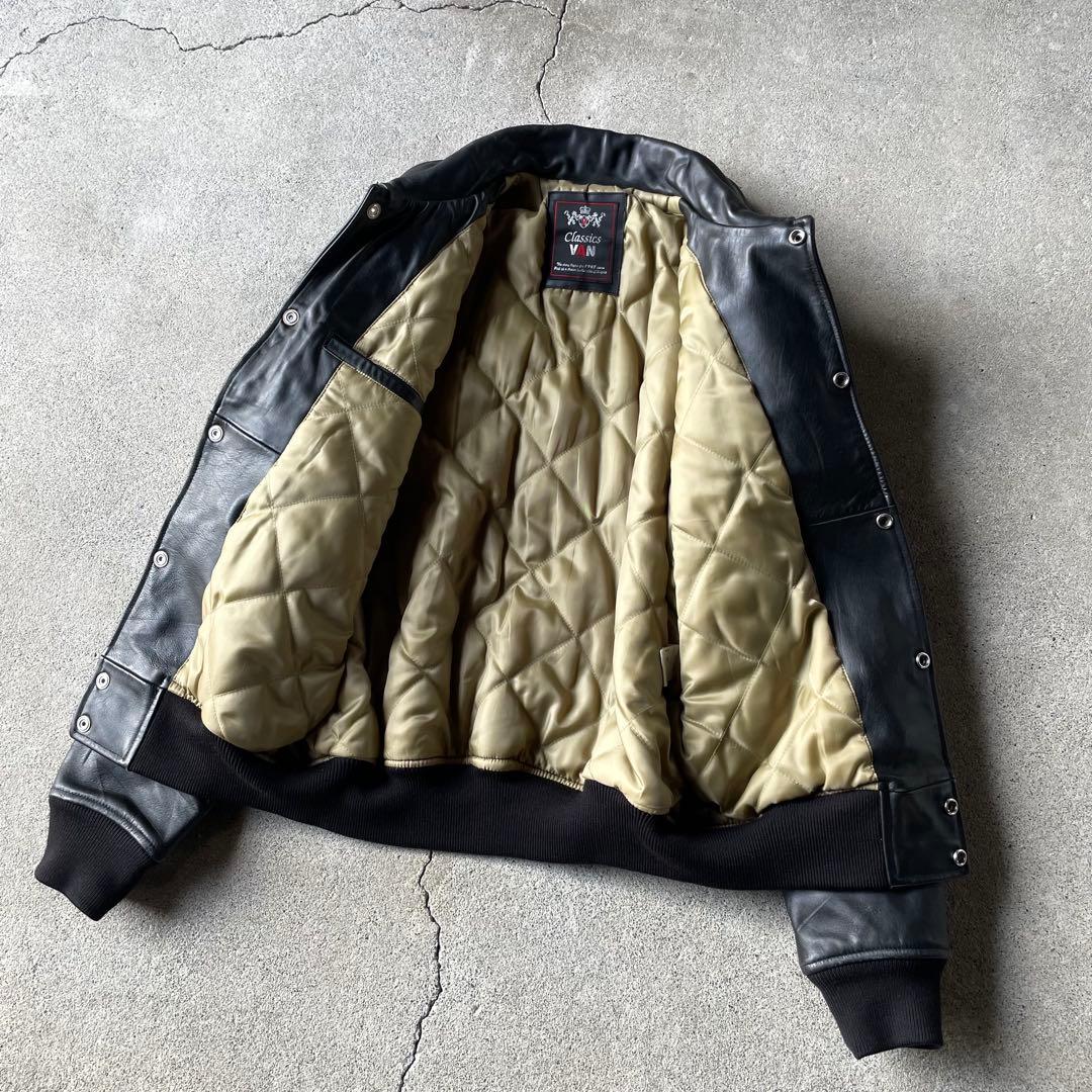 VAN JACKET レザージャケット 馬革 本革 ブラック L
