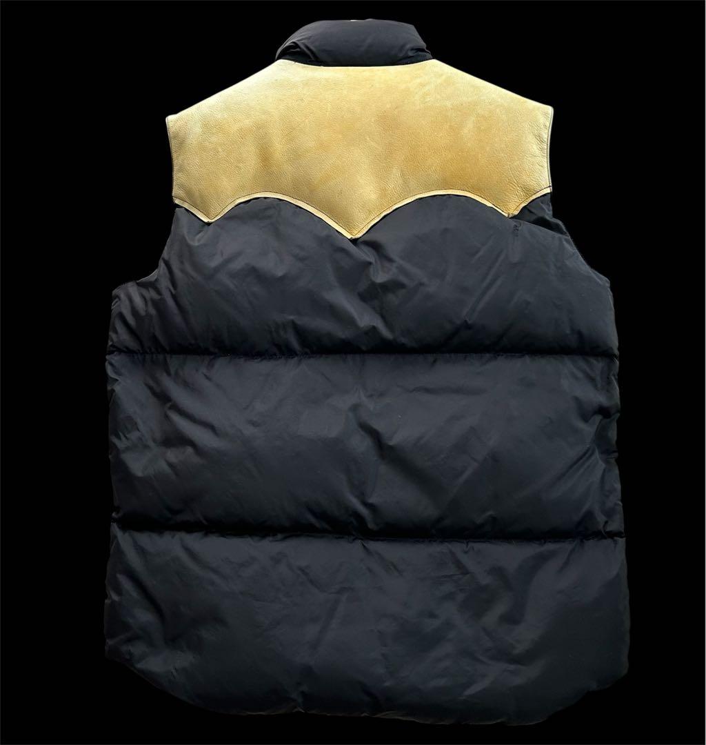 サイズL HbarC ダウンベスト ブラック 70s ロッキーマウンテン 古着