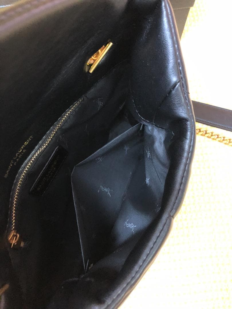 迅速発送>>（ラムスキンレザー）ショルダーバッグ 　YSL金色ロゴ　♬黒　超美品