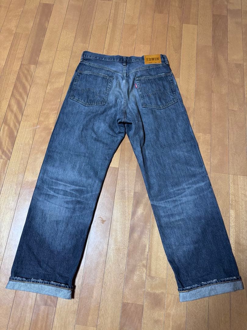 EDWIN ストレートデニム ブラックデニムライトユーズド　E50450 182