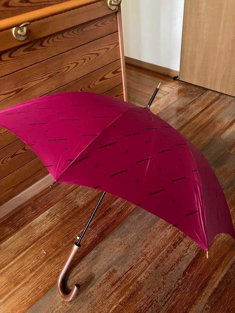 最終価格！【新品】ヴァレンチノ・ガラバーニ　ワインレッド ロゴプリント 長傘