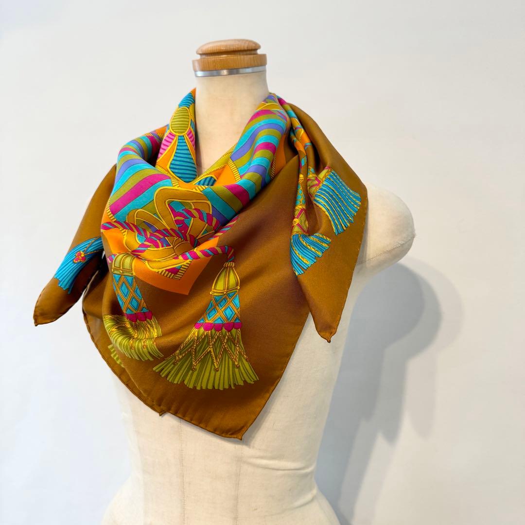 LONGCHAMP ロンシャン　シルク　大判スカーフ