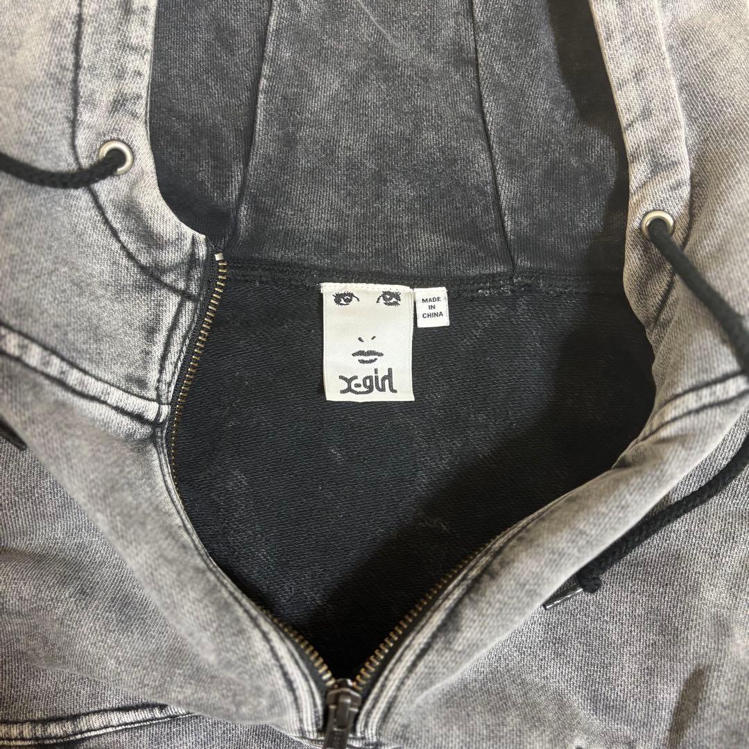【美品】X-girl ACID WASH SWEAT HOODIE M