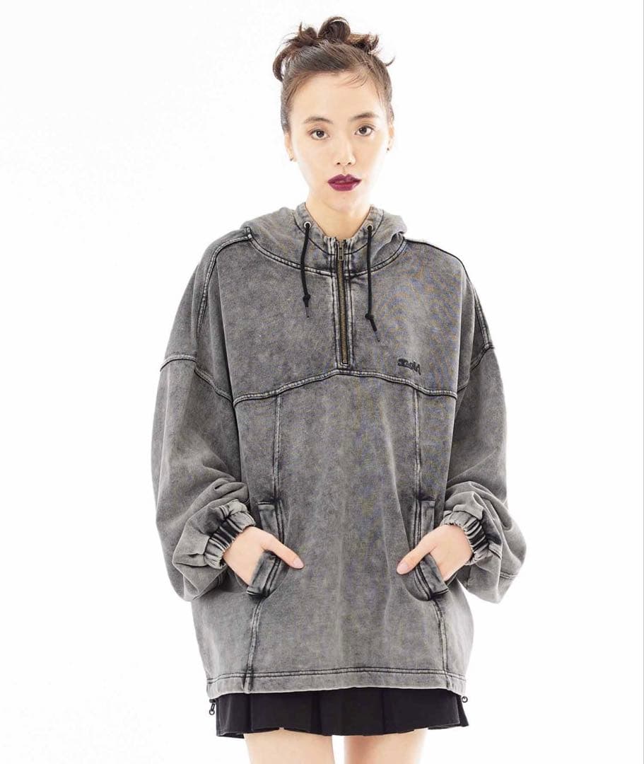 【美品】X-girl ACID WASH SWEAT HOODIE M
