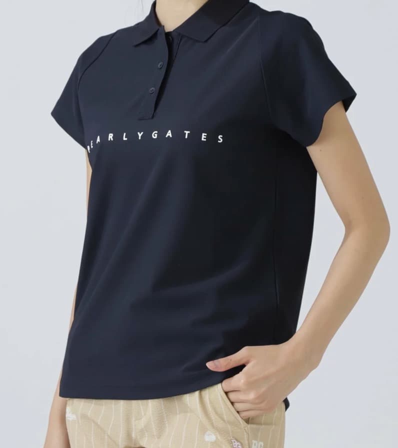 パーリーゲイツ　フルダルパールトリコット半袖ポロシャツ サイズ1 新品 ネイビー