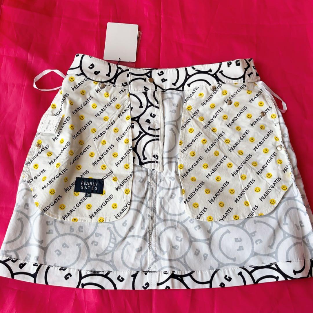 新品　パーリーゲイツ 　スカート　ストレッチ　ニコ　スマイル　白　XS　00