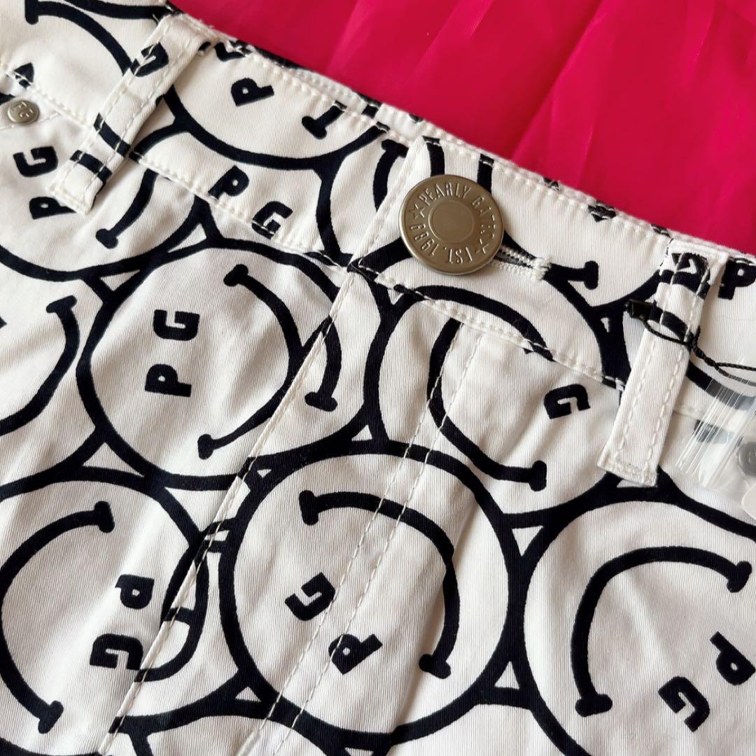 新品　パーリーゲイツ 　スカート　ストレッチ　ニコ　スマイル　白　XS　00