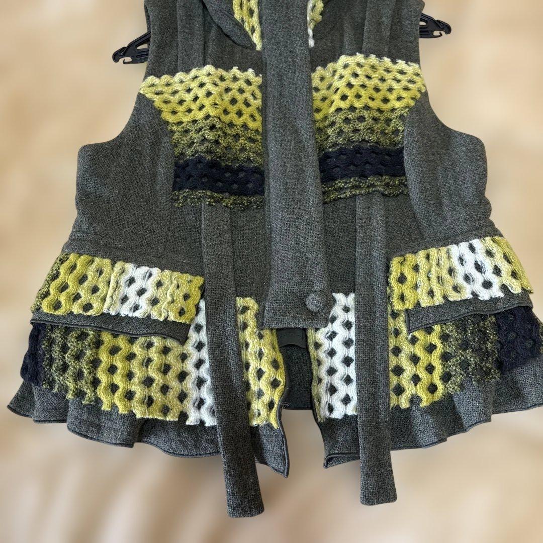 【新品未使用】✨エイココンドウ✨深緑にカラシ柄のベストとキュロットスカート同梱❣️