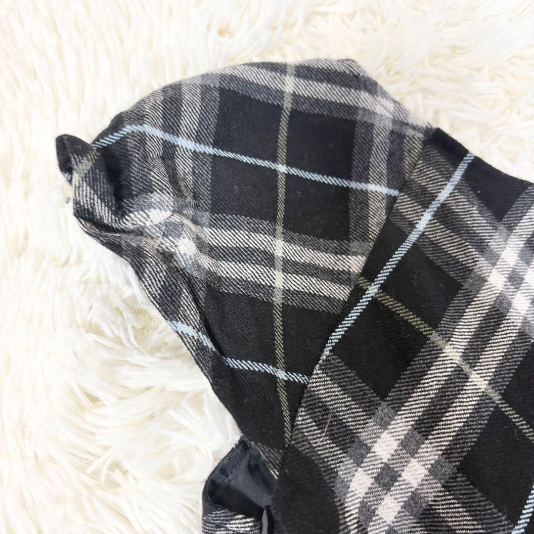 バーバリーブルーレーベル ノバチェック ワンピース 黒 ウエストリボン Aライン