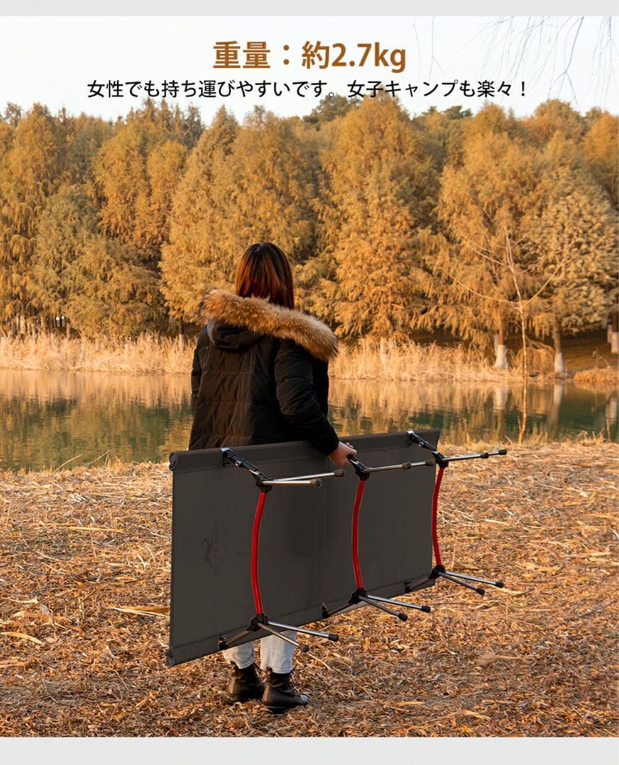 【美品】TOMOUNT コット アウトドアベッド 2WAYS