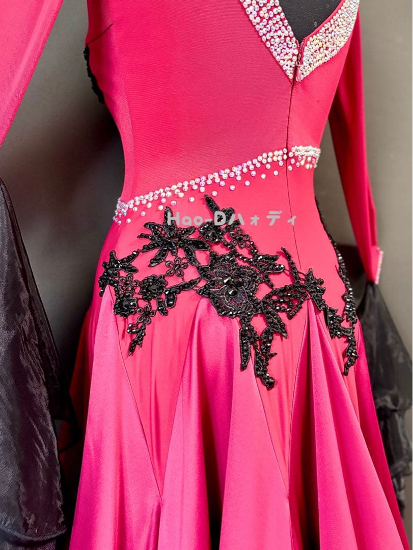 新品★ダンスドレス★スタンダード★社交ダンス★競技会★パーティー★ワインレッド