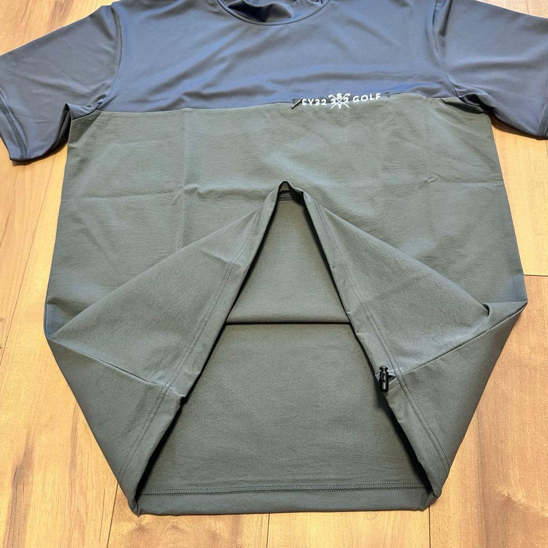 sy32 半モックネック　バイカラー　サイズL メンズ　おしゃれなデザイン　春夏