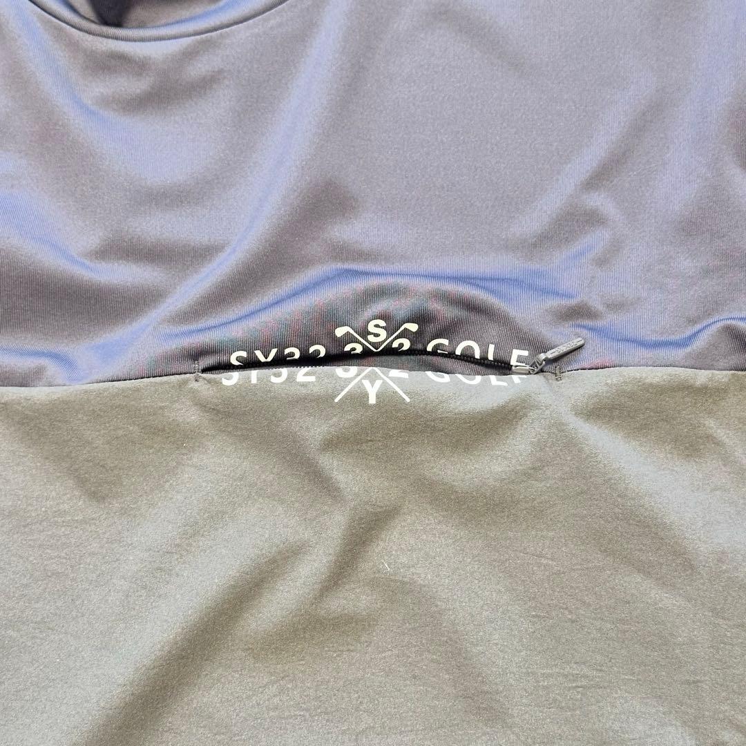 sy32 半モックネック　バイカラー　サイズL メンズ　おしゃれなデザイン　春夏