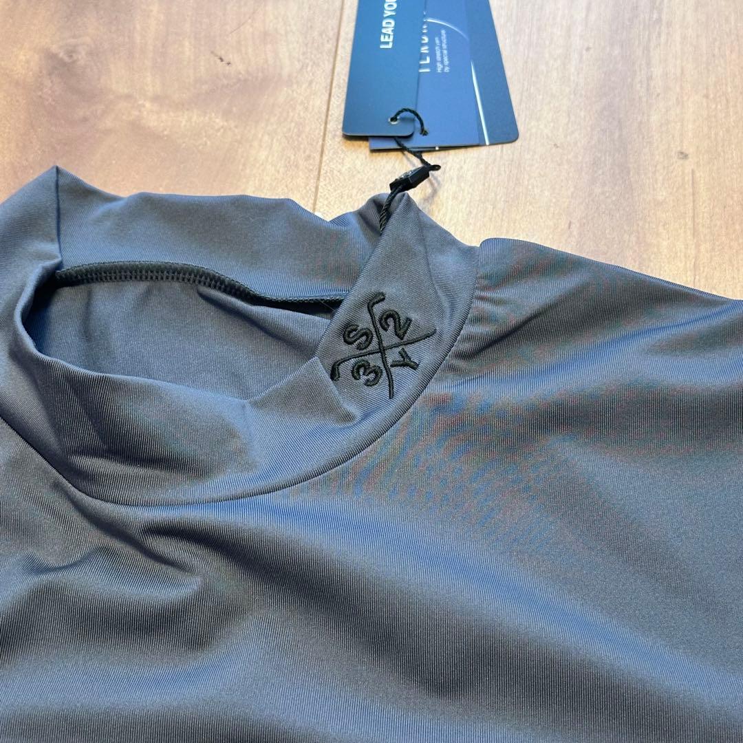 sy32 半モックネック　バイカラー　サイズL メンズ　おしゃれなデザイン　春夏