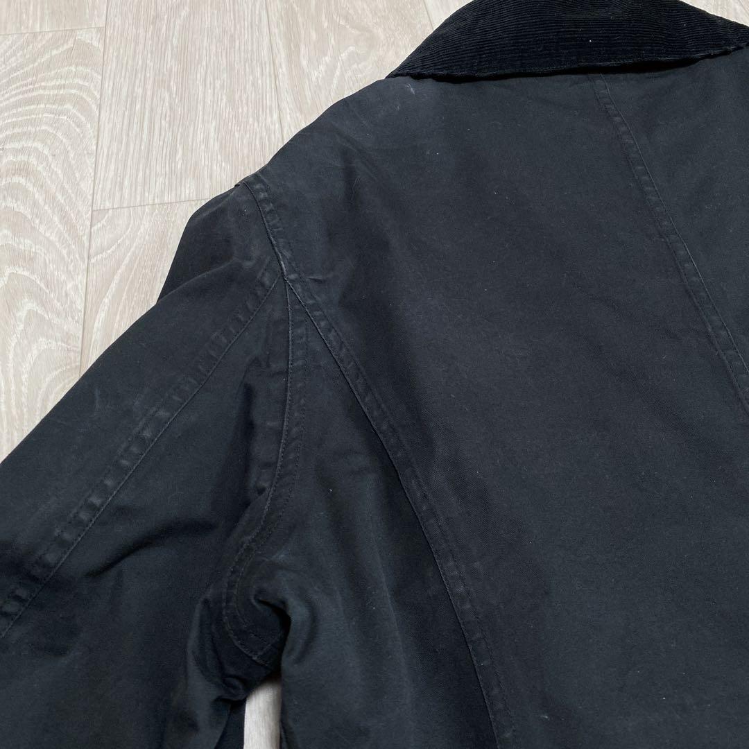 F0-089 Barbour フィールドジャケット 黒 UK14 襟コーズ