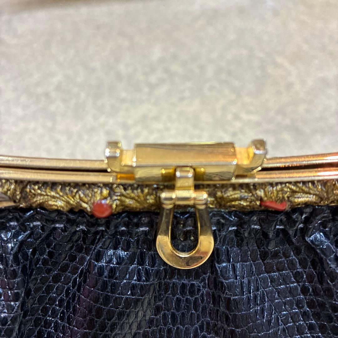 黒 リザード バッグ 皇室御用達 濱野 ハマノ