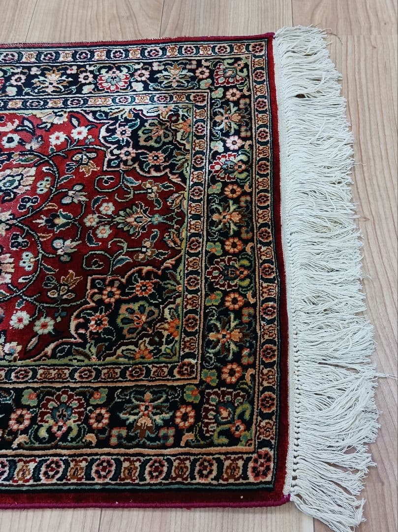 専用 Y2930 インド絨毯 カシミール シルク100% 手織り90万ノット