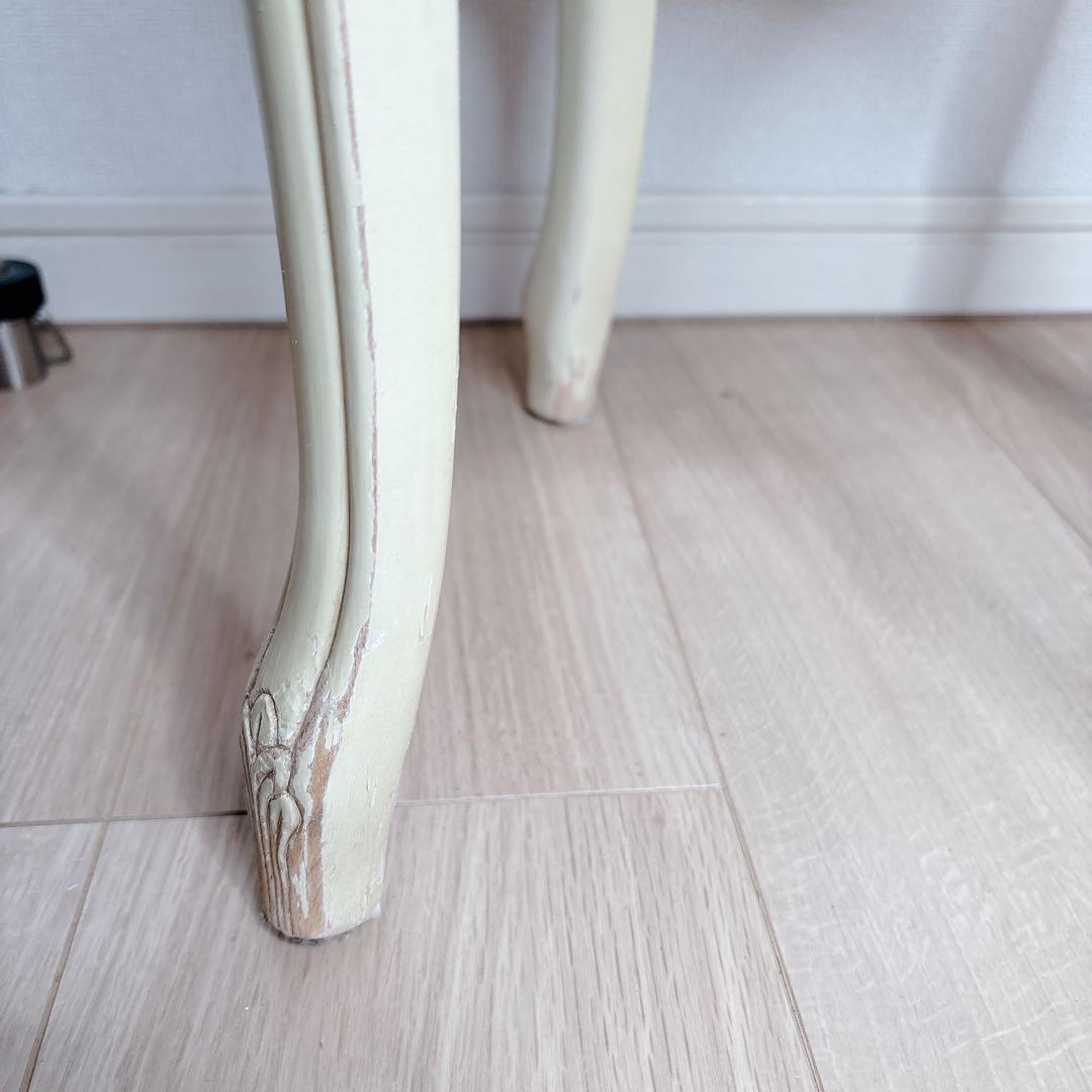 イタリア家具　ロココ調　スツール　オットマン　白家具　姫家具　美品