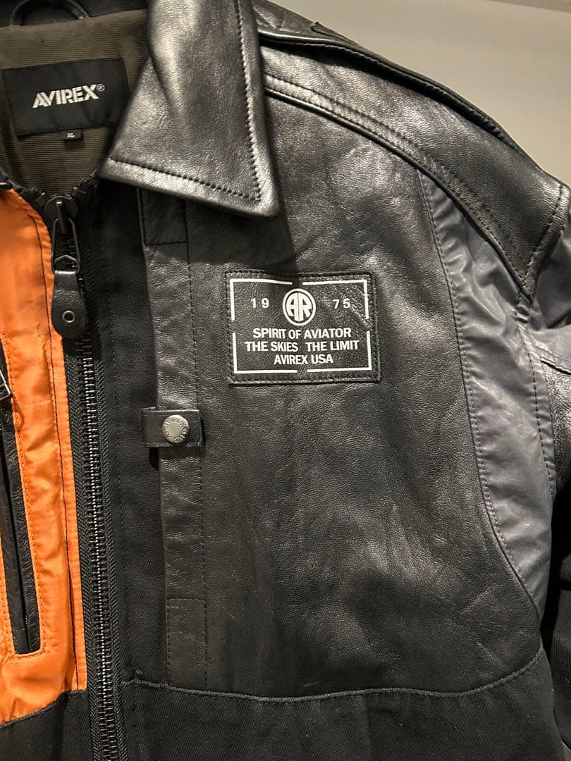avirex アーミーメカニックジャケット　レザー