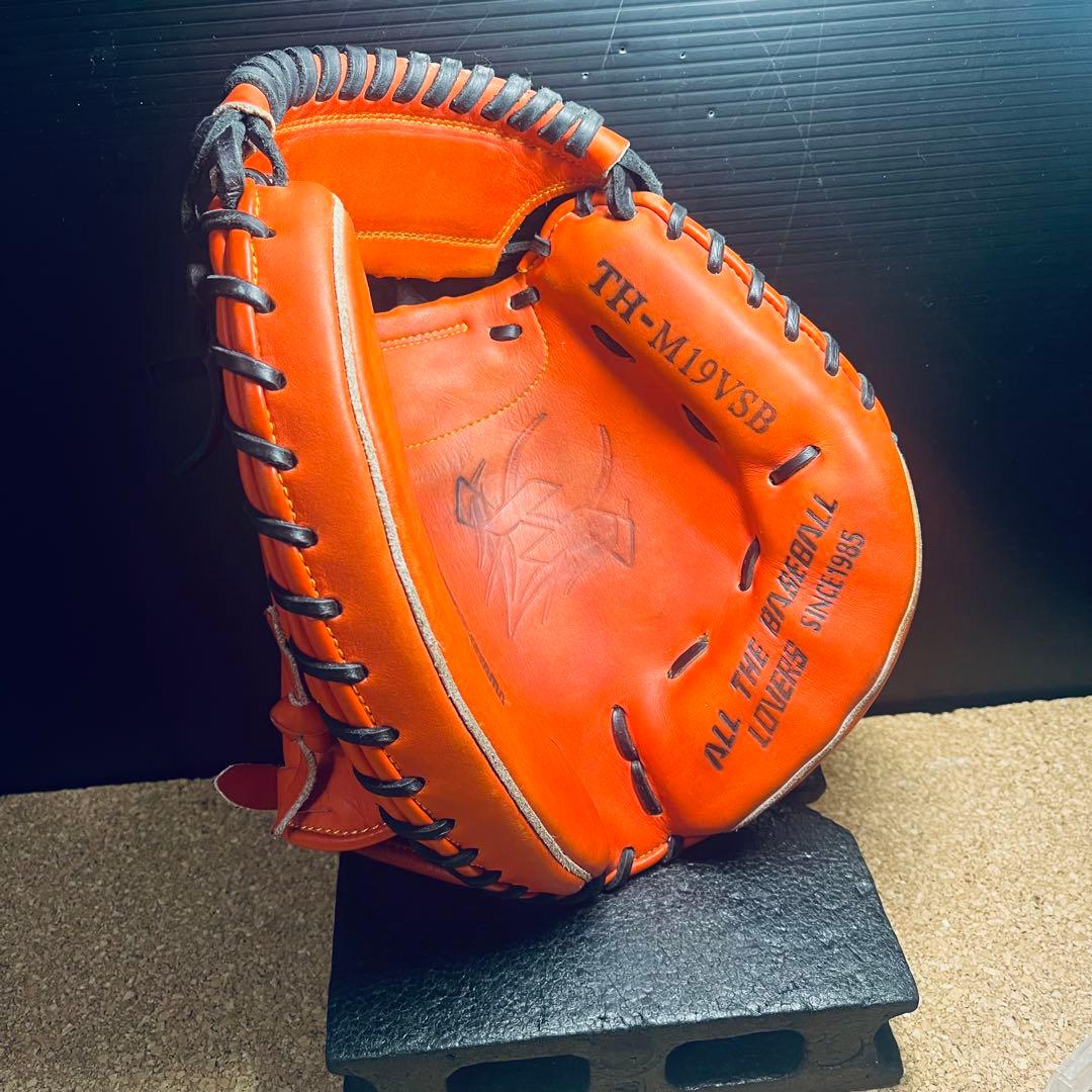 ハタケヤマ軟式野球捕手用ミット/THーM19VSB右投げ/一般.大人