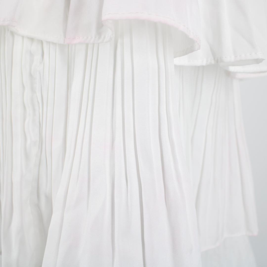 【フラメンコ衣装】ホワイト ファルダ スカート 段々 ボランテ フリル 柔らかい