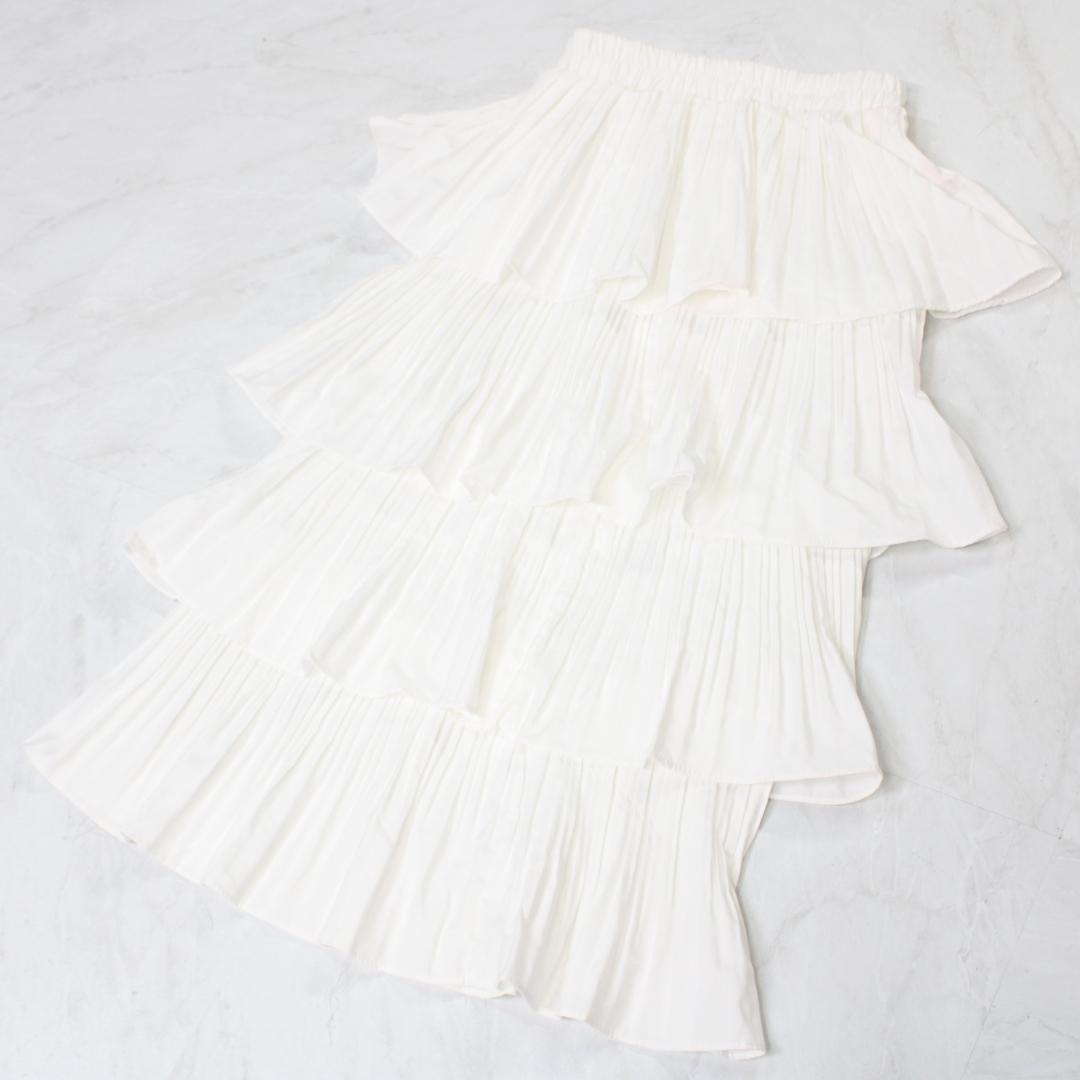 【フラメンコ衣装】ホワイト ファルダ スカート 段々 ボランテ フリル 柔らかい