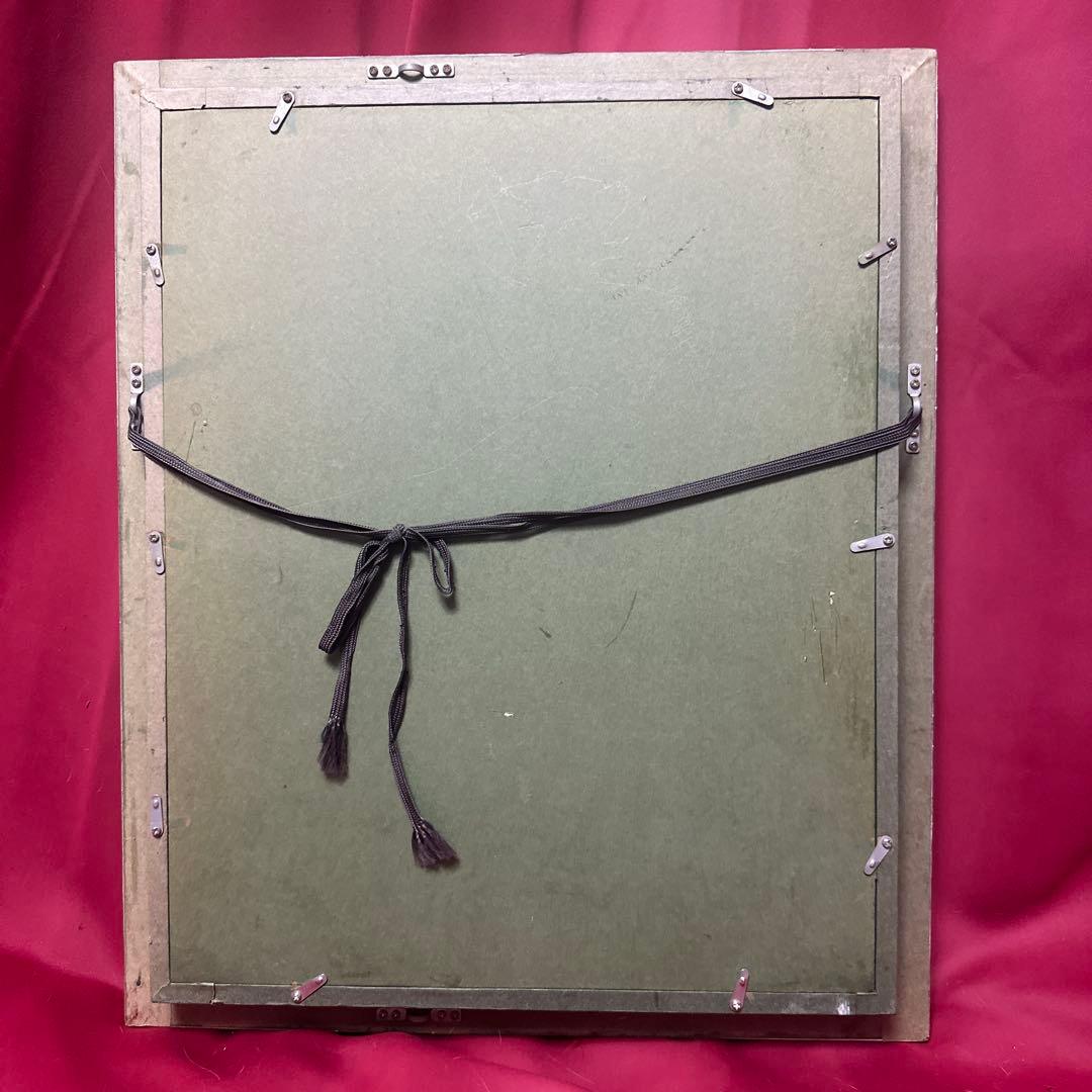 ブ*リ様 セピア色　油彩画　永井弘子　街角の白いバラ　絵画　真作　肉筆　美術品