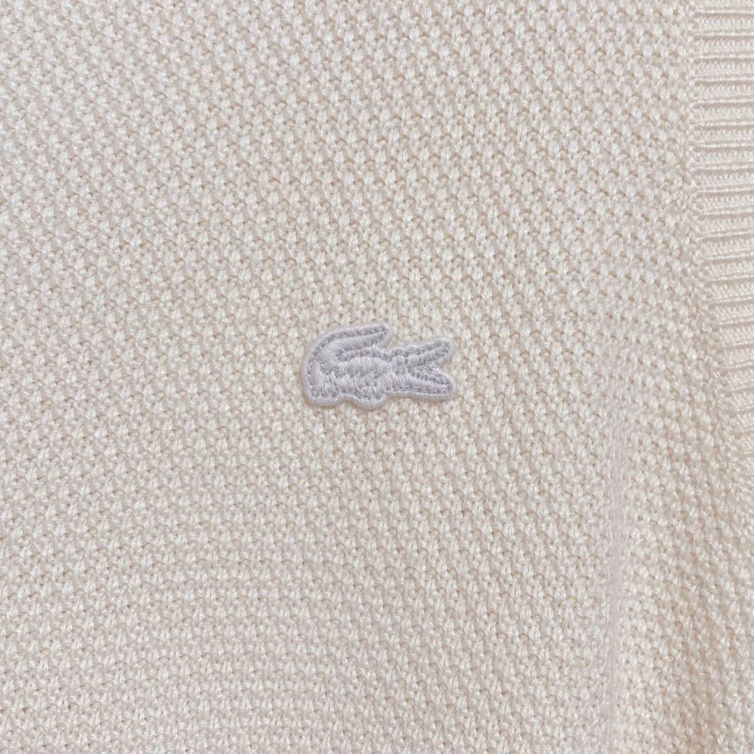 LACOSTE ニットベスト 刺繍 ラコステ ゴルフ オフホワイト