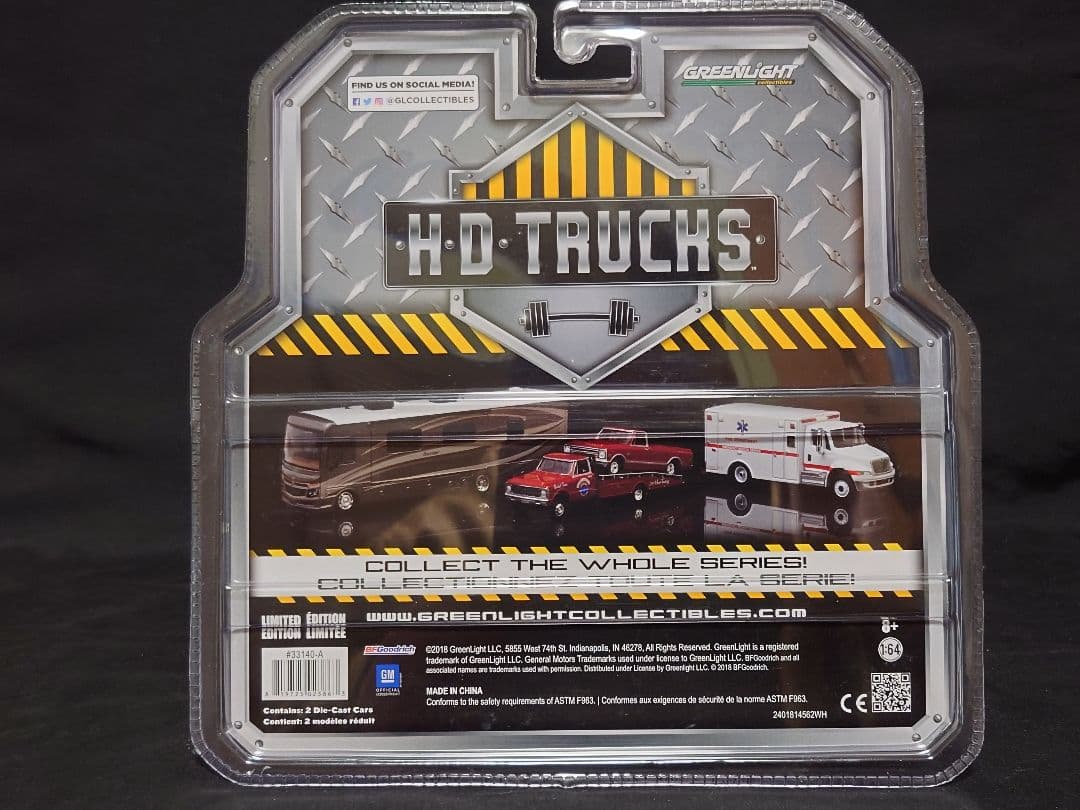 グリーンライト1/64Scaleミニカーシボレーフォードランプトラック3台セット