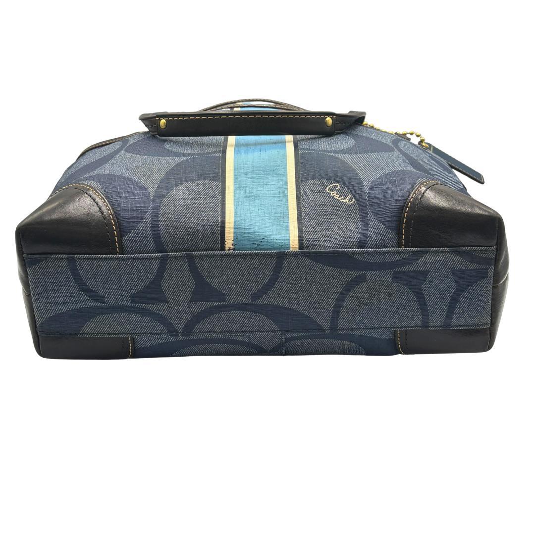 COACH コーチ トートバッグ シグネチャー デニム×ブルーストライプ