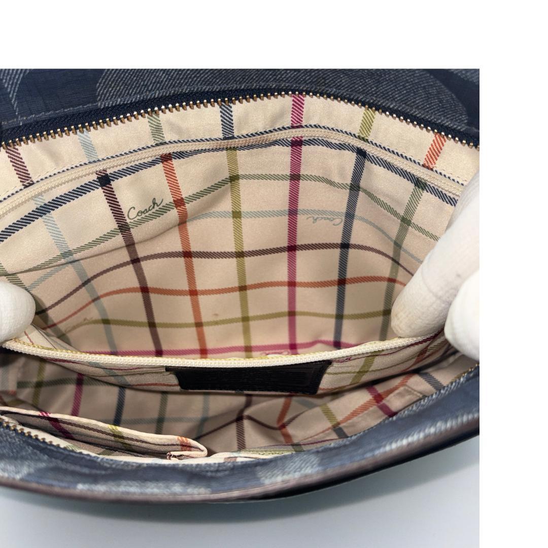 COACH コーチ トートバッグ シグネチャー デニム×ブルーストライプ