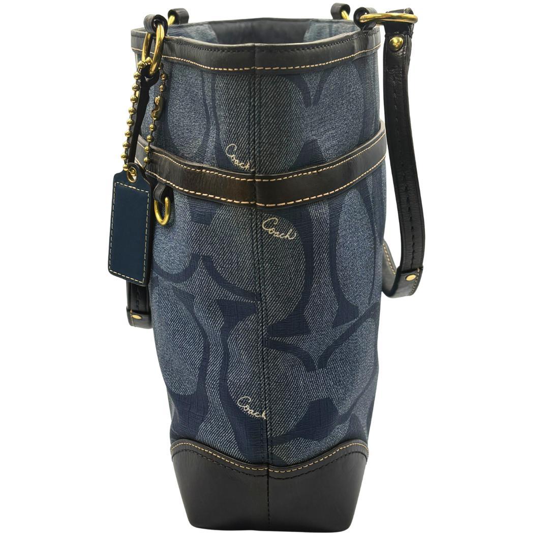 COACH コーチ トートバッグ シグネチャー デニム×ブルーストライプ
