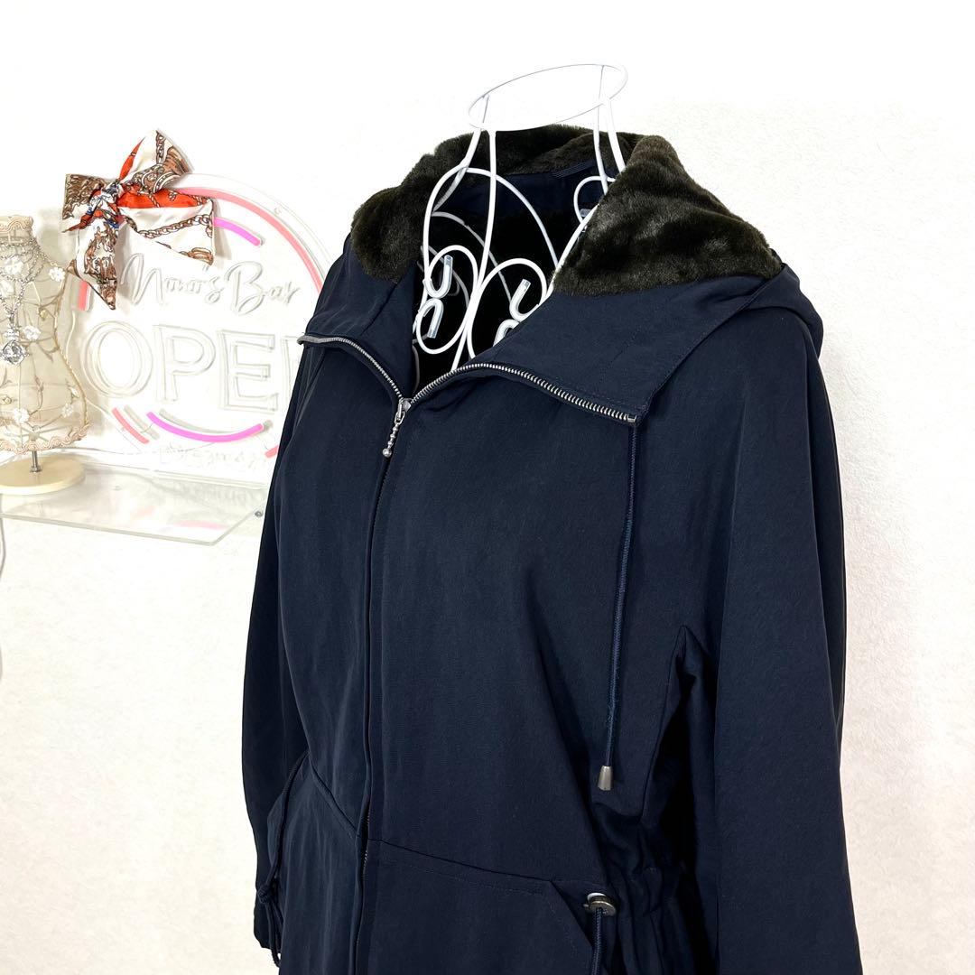 MaxMara Weekend フード付き 起毛 ショートコート 40 ネイビー