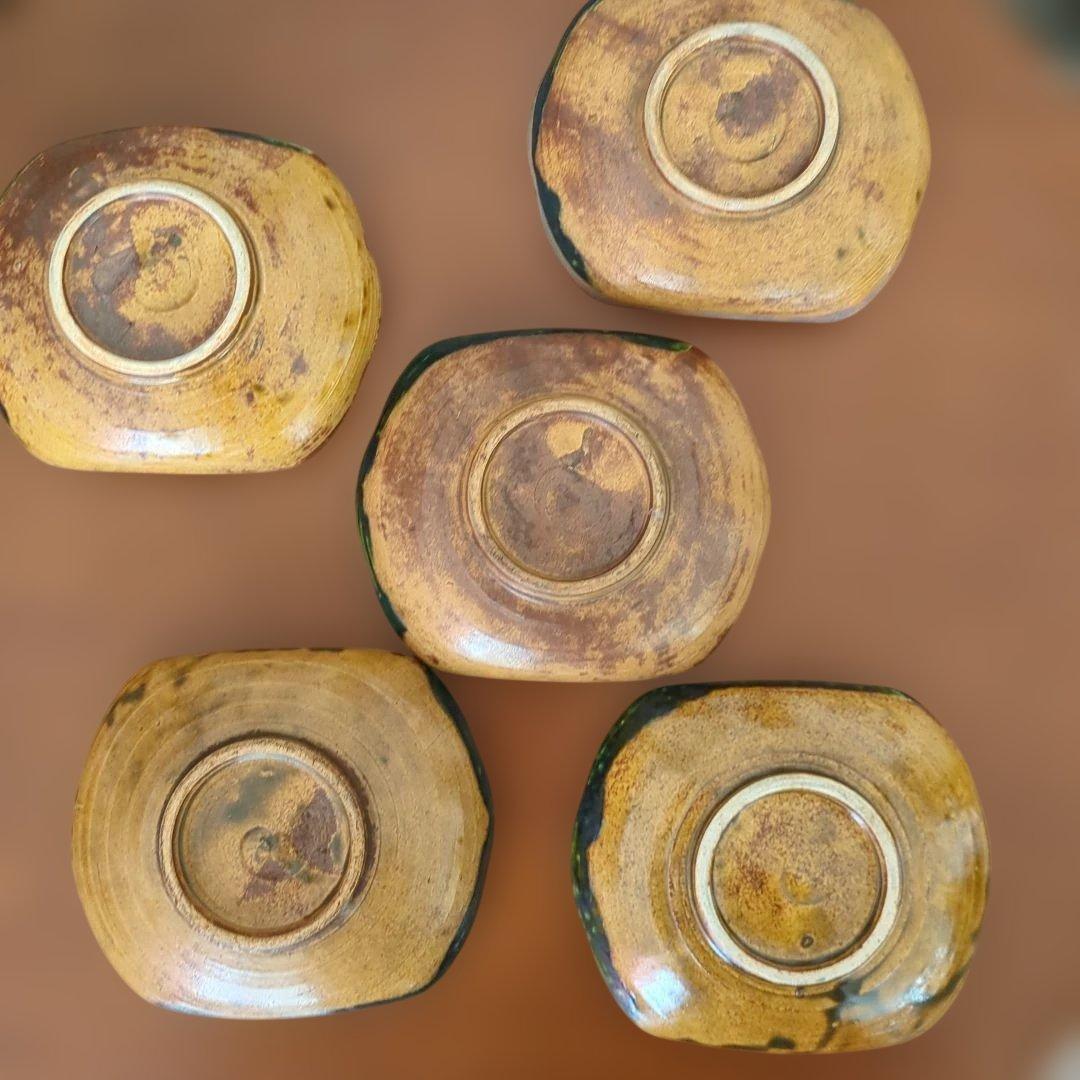 骨董　向付　菊に水流　皿　陶器　取り皿　アンティーク　5枚〜