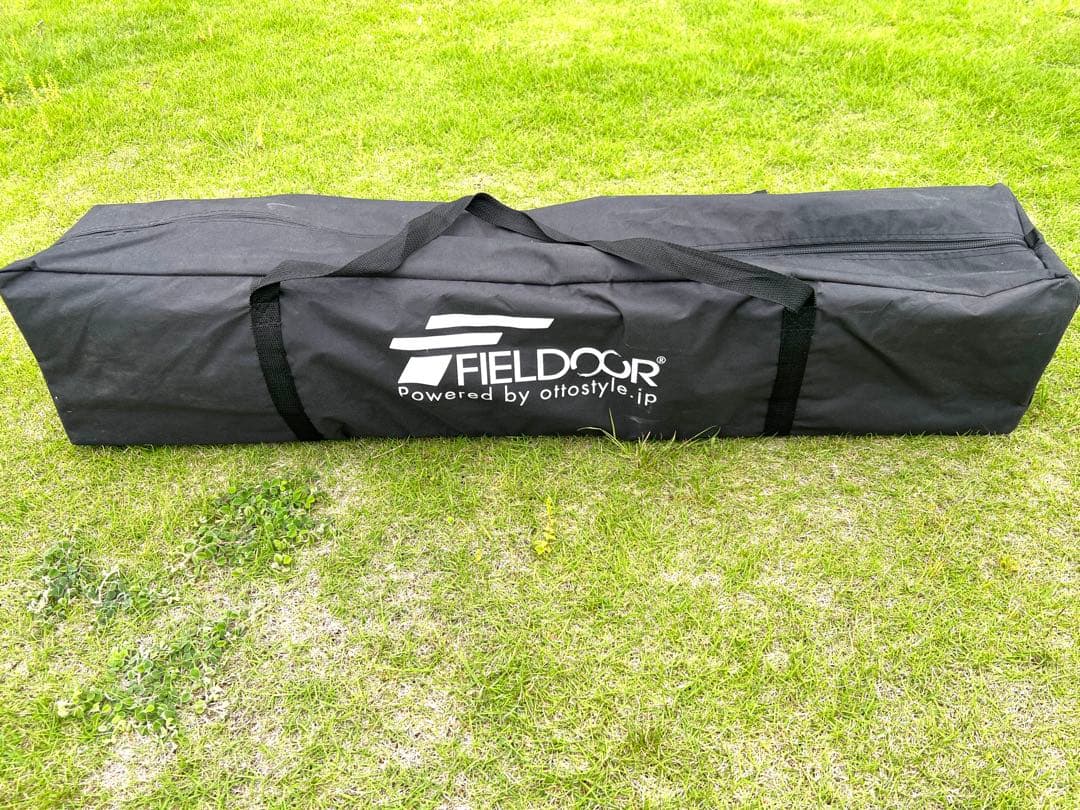 【美品】FIELDOOR ワンタッチタープテント2mグリーン ペグ付き収納袋あり