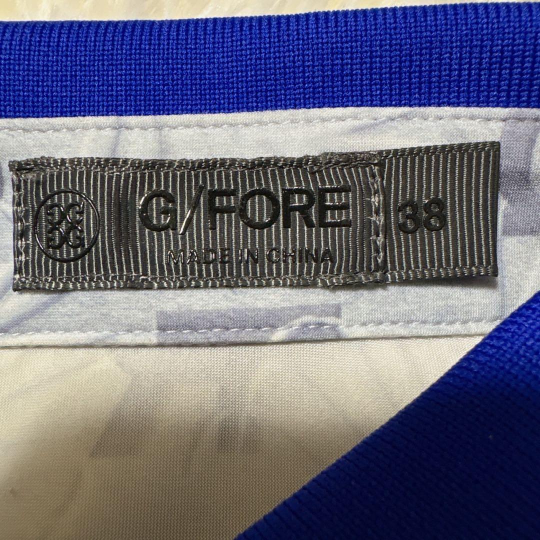 美品　G/FORE半袖ポロシャツ ロゴ総柄　38