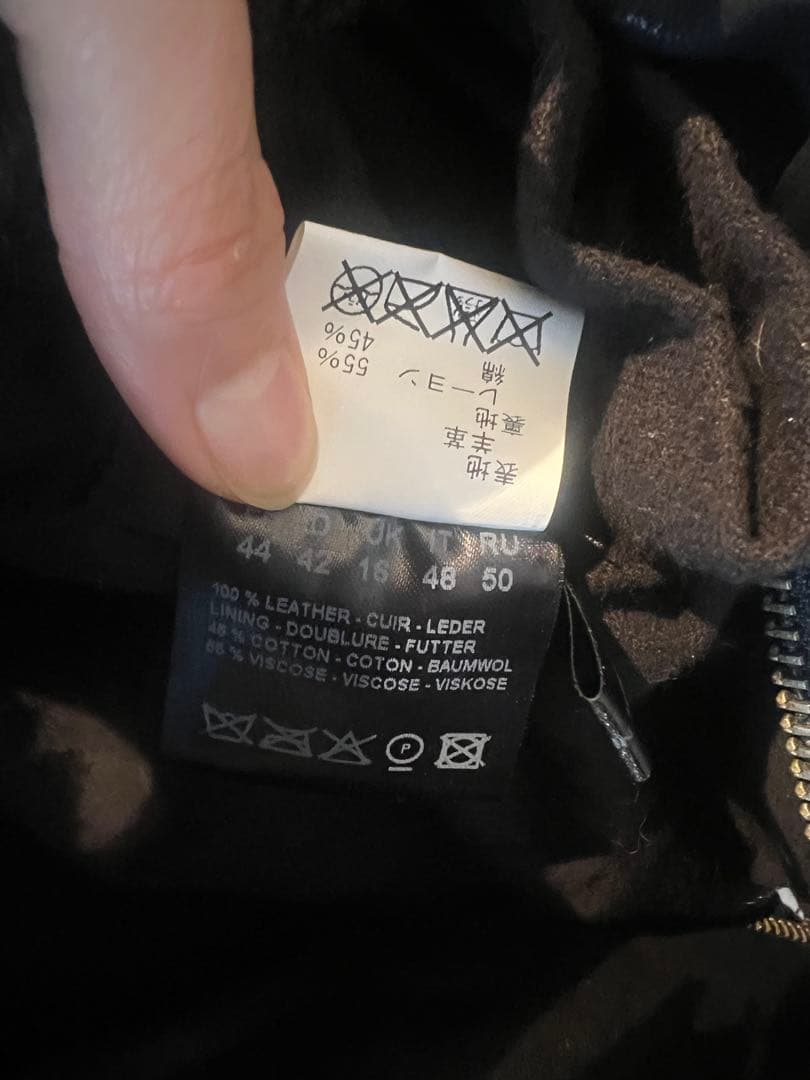 V.SP 羊革　ブラックレザーアウター 44サイズ