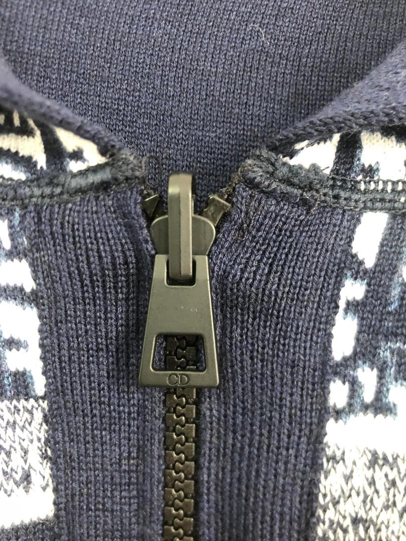 Dior ディオール ニットセーター　ネービーブルー　フーディ　超美品 両面用