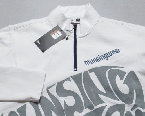 新品 マンシングウェアゴルフ ハーフジップ長袖シャツ/メンズ/LL/ホワイト