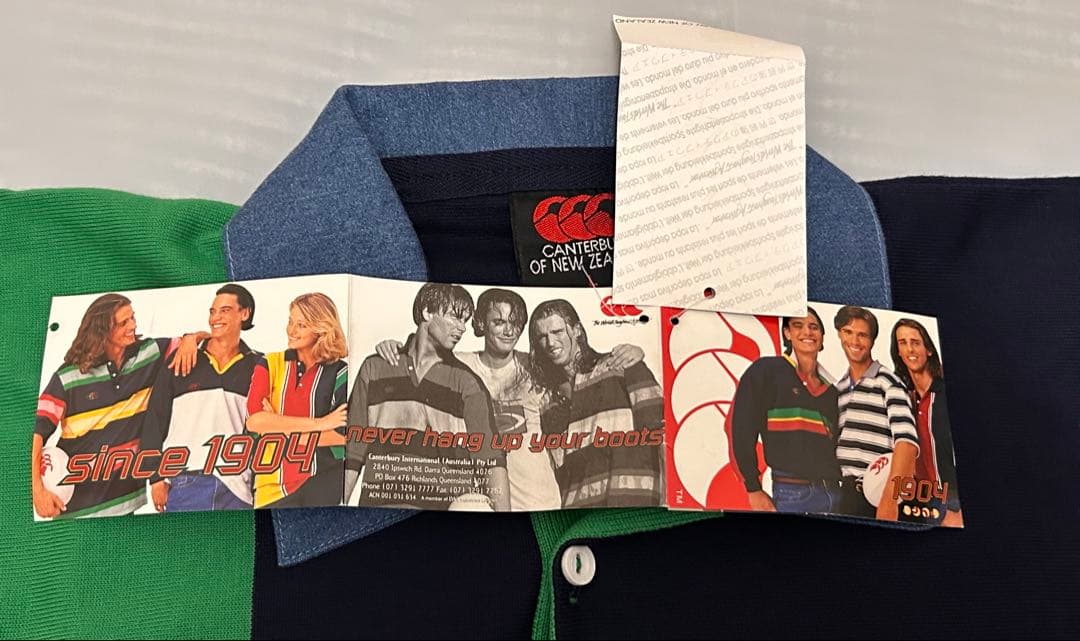 新品 Canterbury ラガーシャツ L マルチカラー 切替 90s