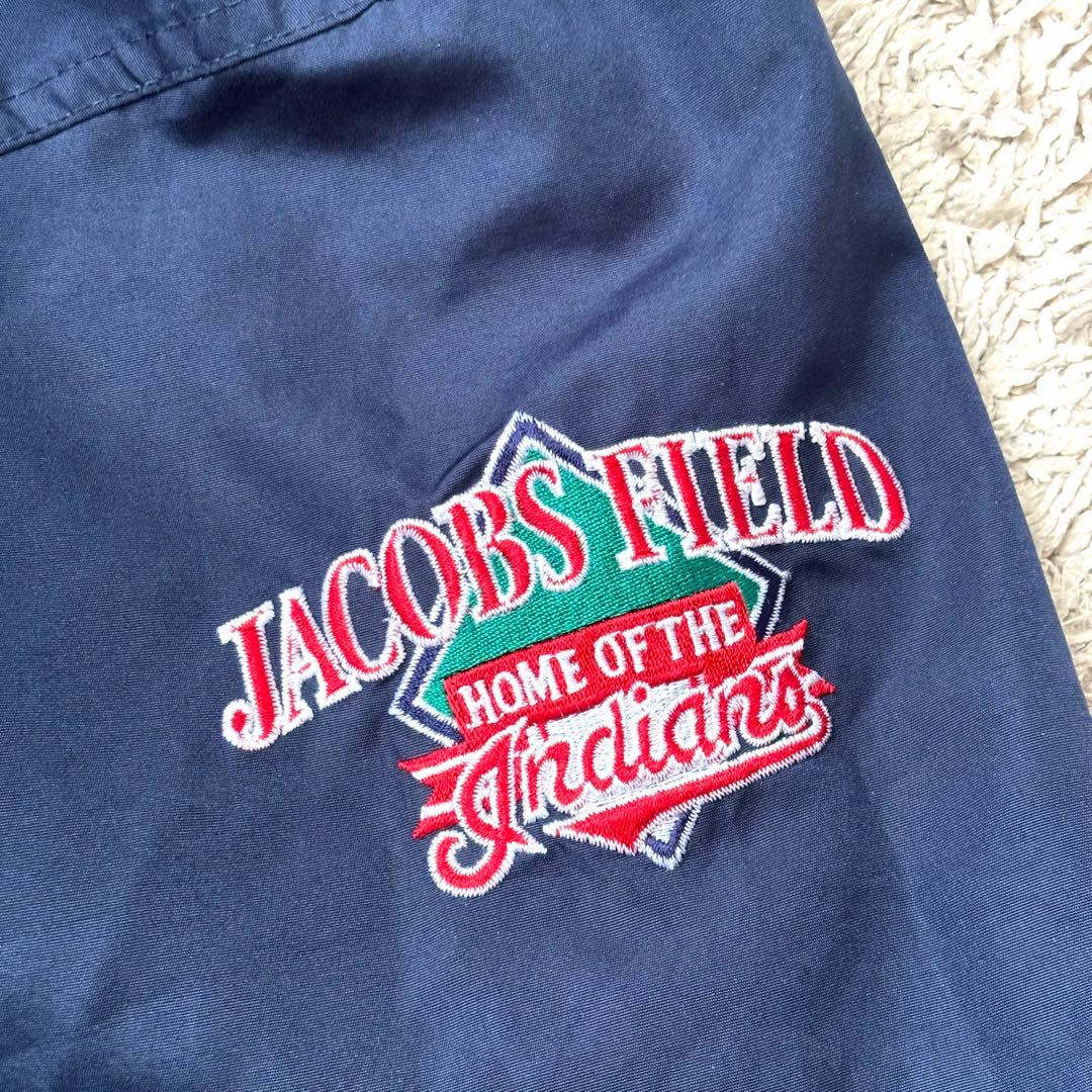 MLB インディアンズ ナイロンジャケット 薄手 ネイビー XXLサイズ