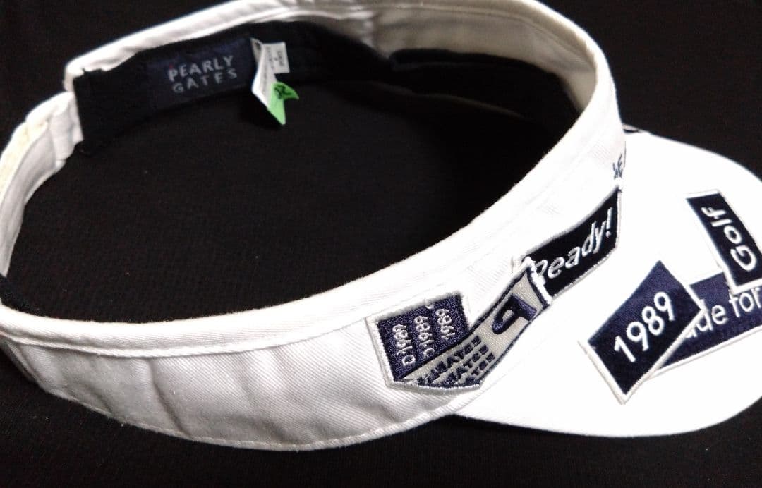 PEARLY GATES バイザー フリー 白 ステッカー柄 ワッペン