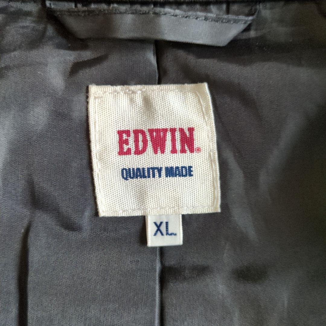 EDWIN シングルライダースジャケット XL ブラック 合成皮革 YKKジップ