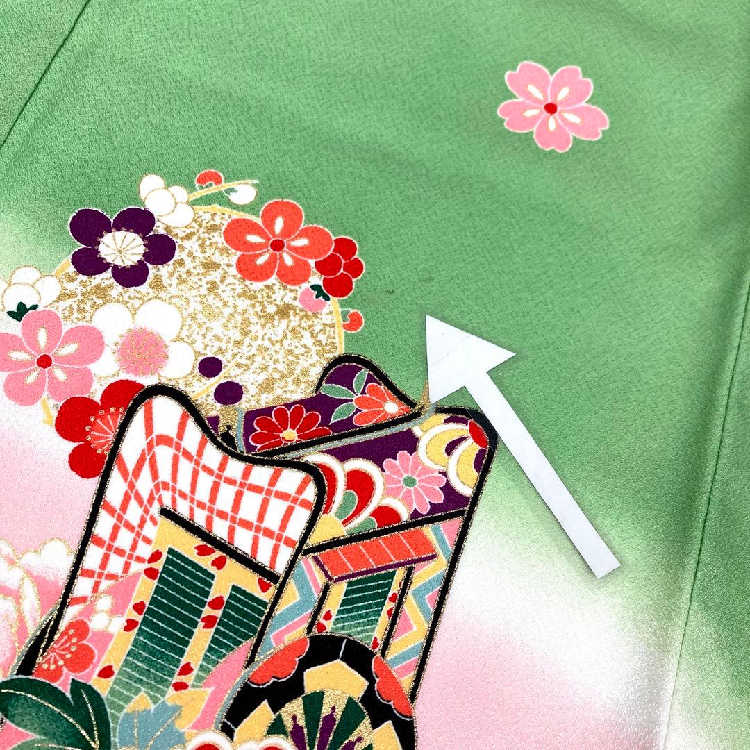 【着物と帯 時流】O24164s◇七五三 7才 女の子着物・長襦袢◇洗える着物