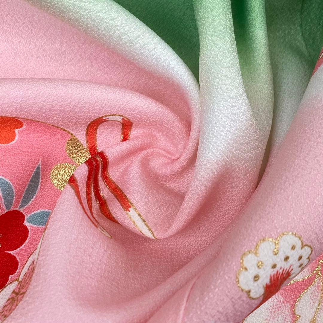 【着物と帯 時流】O24164s◇七五三 7才 女の子着物・長襦袢◇洗える着物